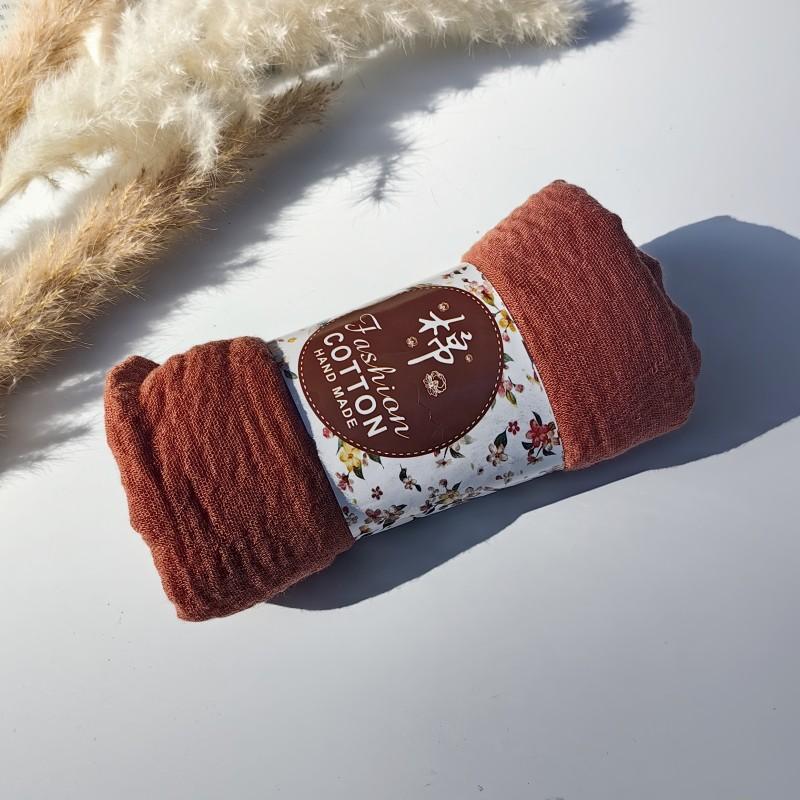 62-122 Colors Crinkle Cotton Underscarf Pleated Pompom Plain Hijab With Tassels Islamic Turban Warp