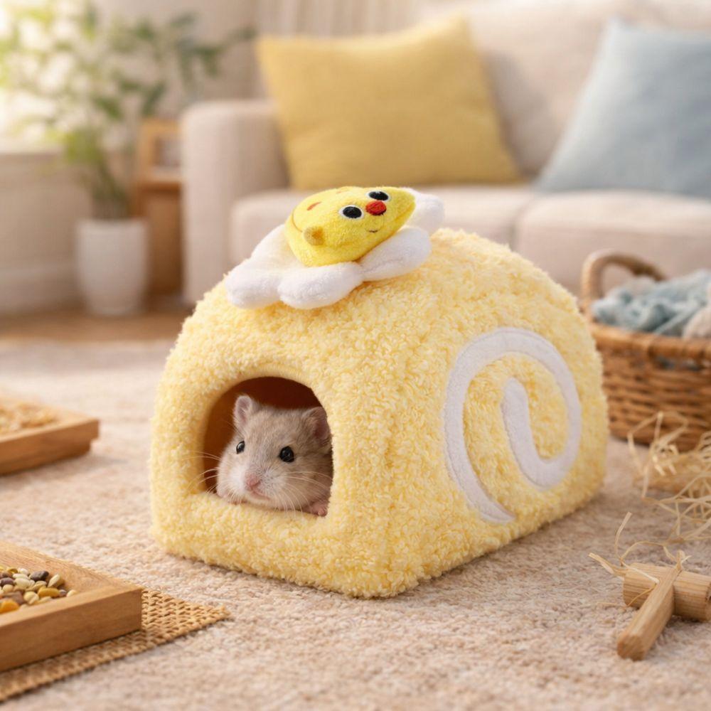 Warm Plush Hamster Cage Cute Pet Sleeping Bag Chinchilla Shelter Bird Hiding House  Small Animal