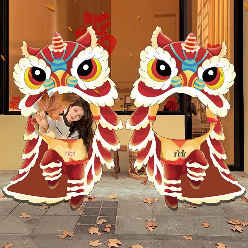 2025 Chinese New Year Waking Lion Decoration Pillar