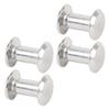 50 Sets Rivets Screws Kit M4 Stainless Steel Flat Round Fence Cleat Nuts for Leather Craft and Bookbinding 5x8x9.5mm