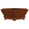 Fire Pit Brown 75 X 75 X 28 Cm Weatherproof Steel