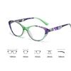 Gafas de Presbicia de Moda y Personalidad para Mujer, Lujosas Monturas Ojo de Gato, Gafas HD para Lejos con Luz Anti-Azul, Dioptrías +1.0 a +4.0