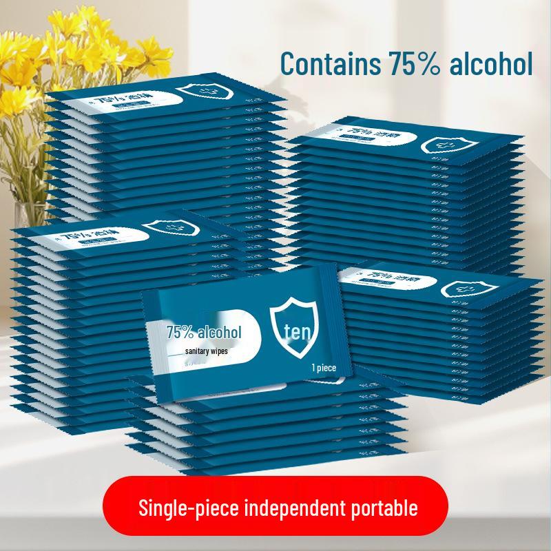 75% Alcohol Individually Packaged Disposable Sanitizing Wipes for Portable Use