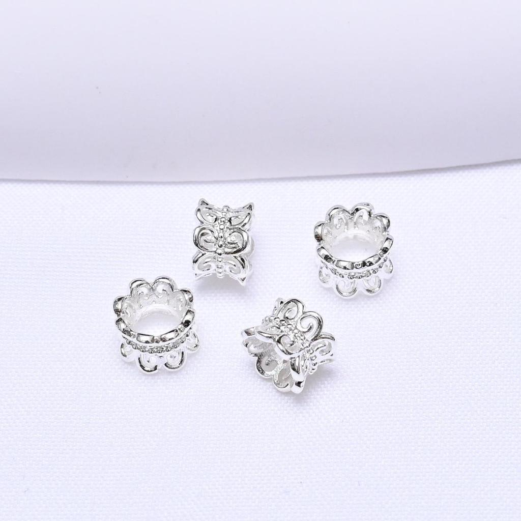 18k Gold Plated Three-Way Spacer Beads, Colorfast Hollow Flower Petal Design for DIY Braided Rope Beading Accessories.