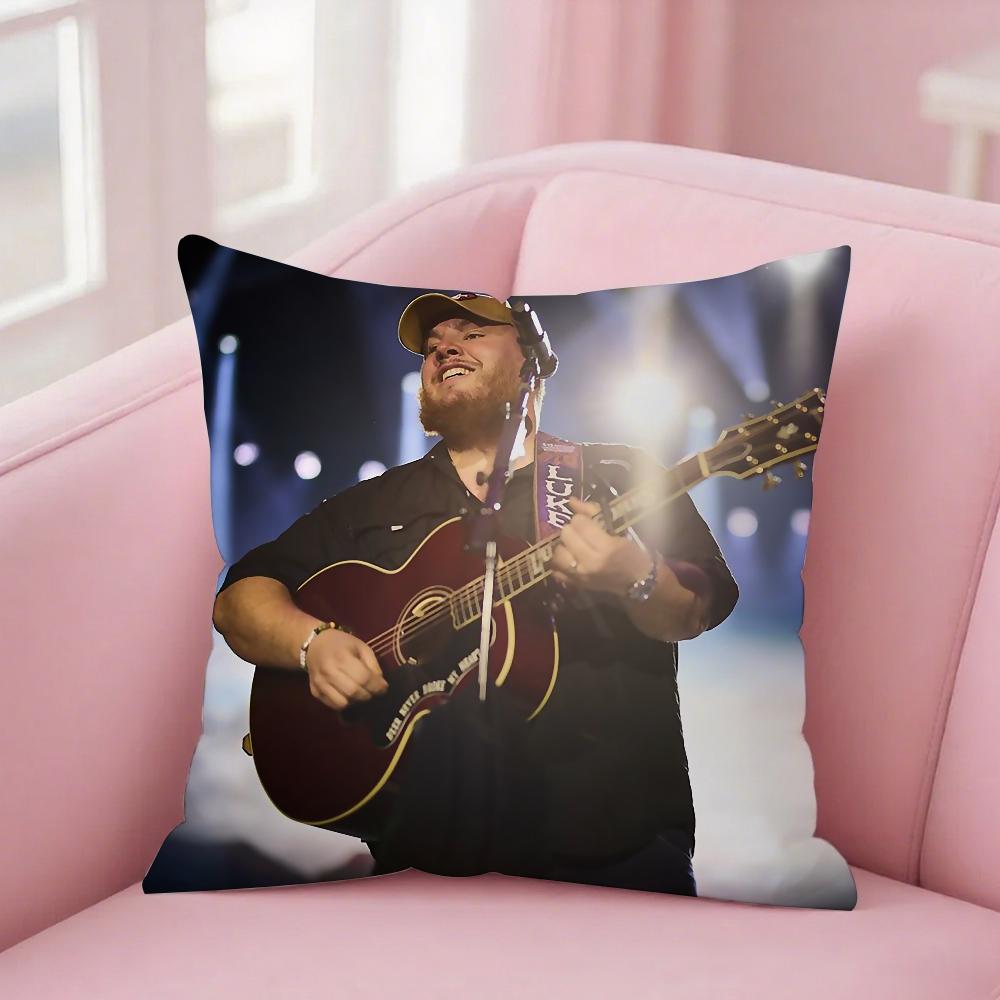 Singer L-Luke C-Combs Pillow Case Square Double-Sided Printing Short Plush Sofa Cushion Cover Bedroom Bedside Pillow