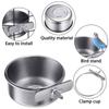 Stainless Steel Parrot Feeding Cups Bird Feeder Bowls Removable Food Water Dish with Clamp Easy to Install for Cage
