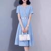 ZANZEA Women Summer V-Neck Solid Color Casual Short Sleeve Dress