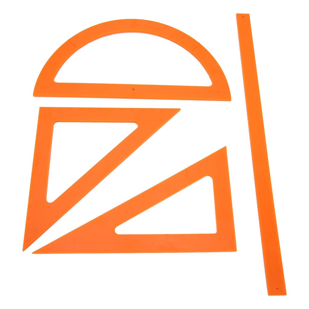 Braille School Braille Ruler Set Blind Learning Supplies Triangular Protractor and Ruler Set for