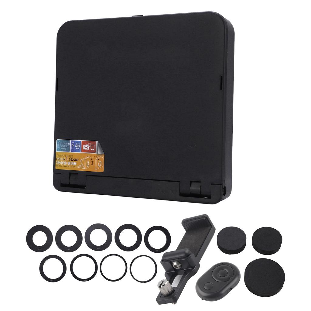 TC7 Faltbarer Tragbarer Teleprompter für Smartphone Tablet SLR-Kamera mit Fernbedienung