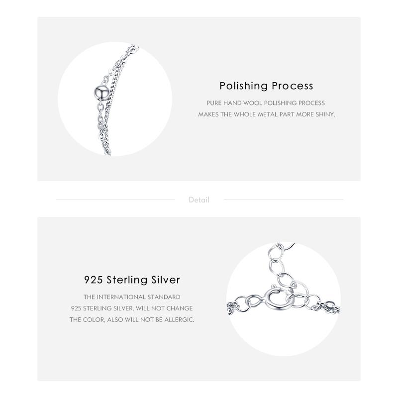 MODIAN Silver Double Layer Beads Link Chain 925 Sterling Silver Trendy Simple Female Bracelet For Women Wedding Jewelry