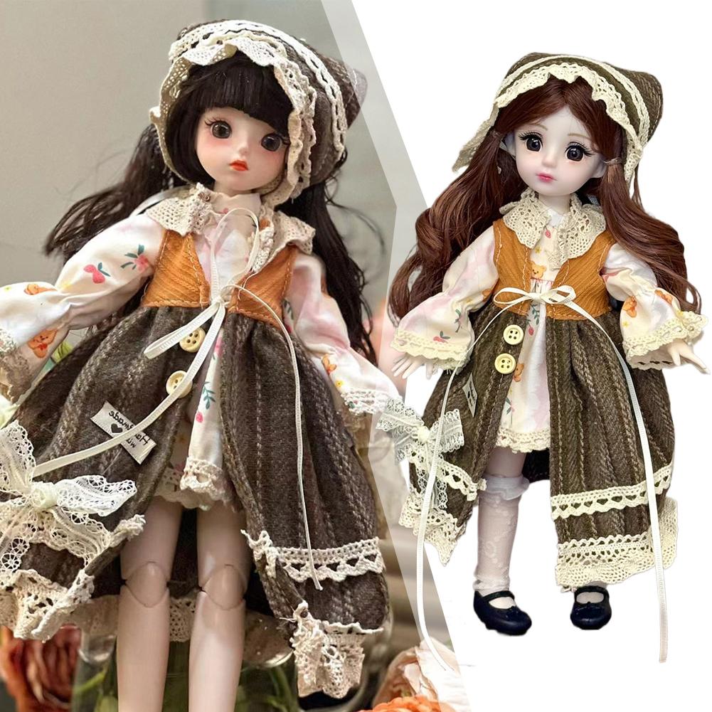 30cm BJD Doll Eclectic High End Design Princess Dress Up Set With Long Hair High Heel Beautiful 3D Eyes Beautiful Accessories