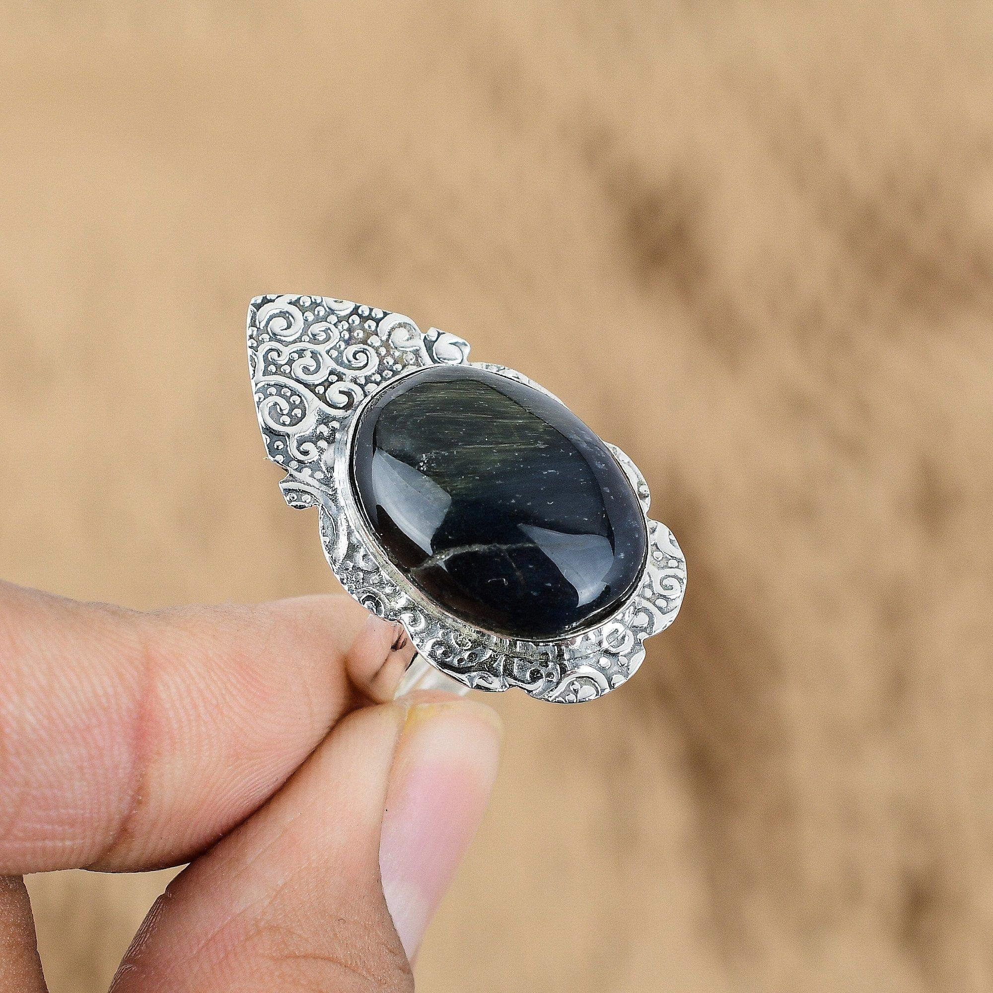 

Wedding Gift For Her 925 Silver Natural Nellite Gemstone Promise Adjustable Ring Yes