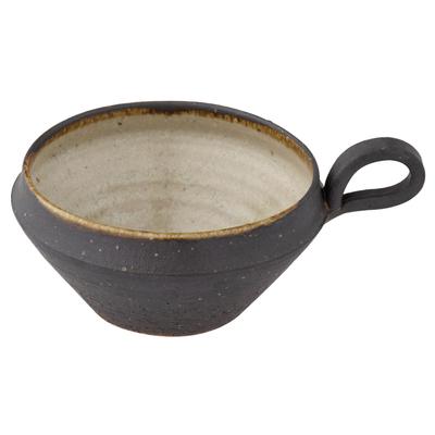 Marui Seito Shigaraki Ware Hechimon Suppentasse, ca.. 350ml Fassungsvermögen, Braunes Etikett, MR-3-4009