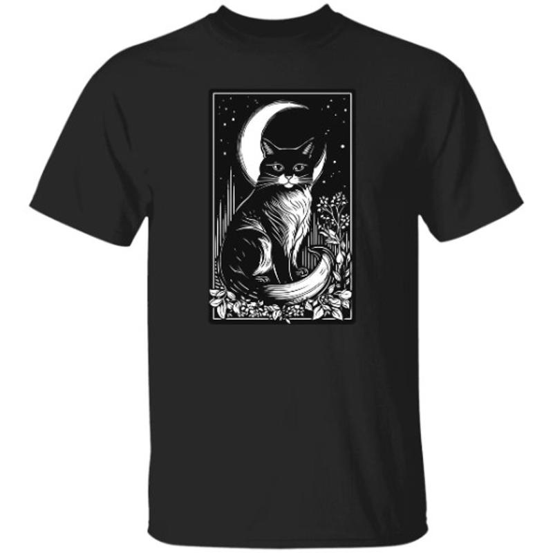 

Cat Moon Card T Shirt Lover Owner 5XL різнокольоровий