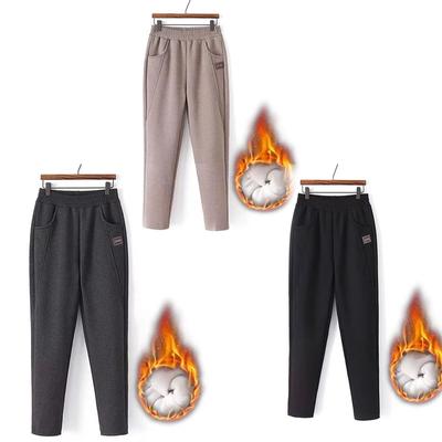Herbst-Winter-Hosen aus Fleecefutter und verdickter Damenhose, warme, lässige Wollhose mit Fleecefutter