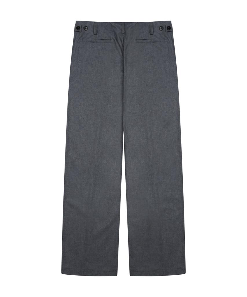 PRAIRIE Essential Double-Pleat Wide Slacks (Gray)