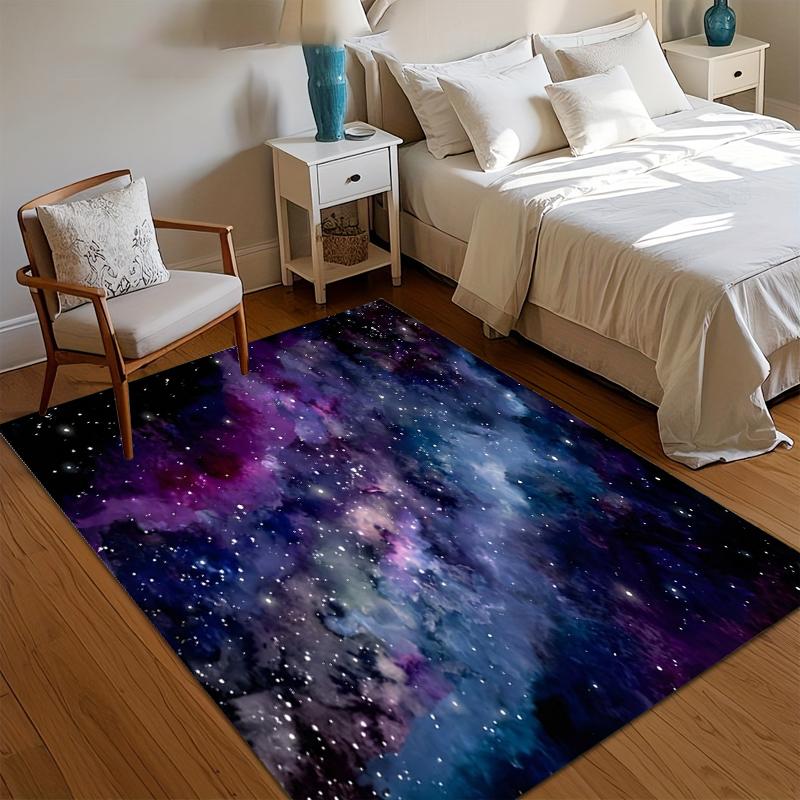 

Galaxy Starry Sky Rug Stain Resistant Non-Slip Washable Carpet Cosmic Nebula Floor Mat for Bedroom Gaming Room Fantasy Decor 40x60CM