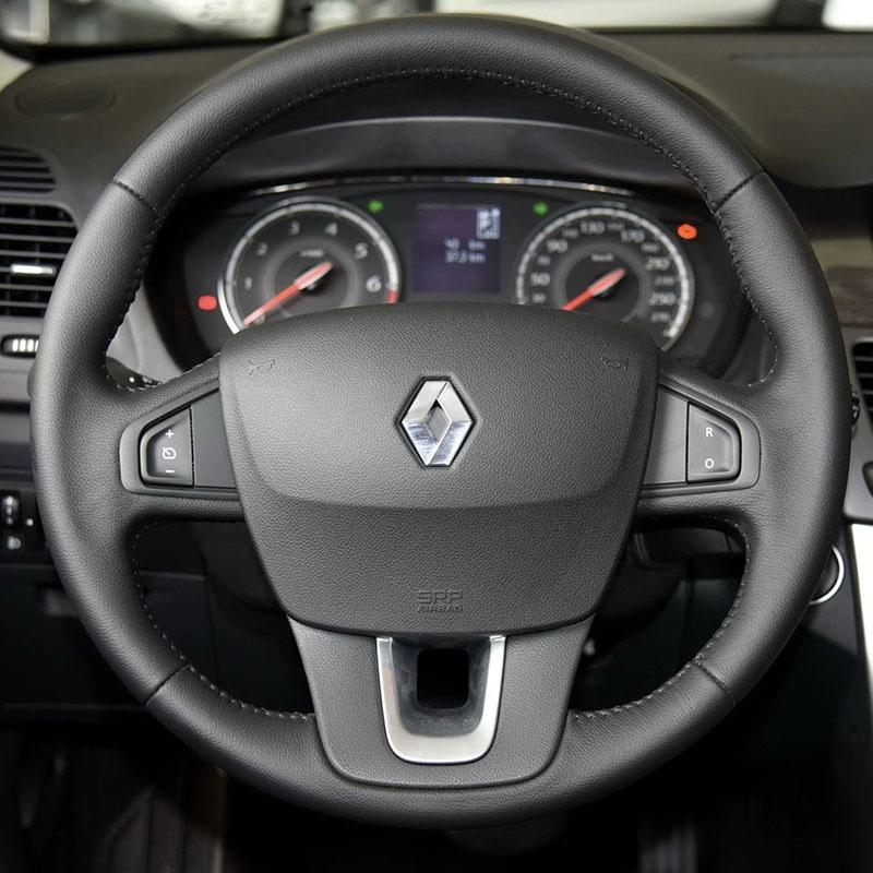 

для Renault Laguna 3 Latitude Renault Samsung SM5 SM7 2009-2018 Ручная прошивка Черная Кожаная Накладка на Руль Автомобиля style 1