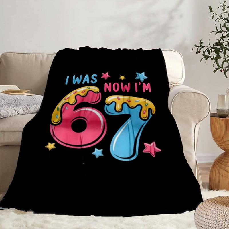 Summer Ice Cream Number 67 Portable Blanket/Soft Blanket Bedding Blanket Suitable for Travel Camping Living Rooms Offices Sofas Fan Gifts