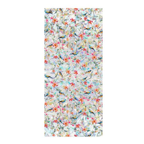 Rainbow Window Privacy Film Waterproof Static Cling Non-Adhesive Flower Pattern Sticker for Home Glass Windows Bedroom Living Room Decor