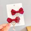 Bow Pearls Hair Clip Y2K Style Hairpin Sweet Balletcore Bunches Hair Clips