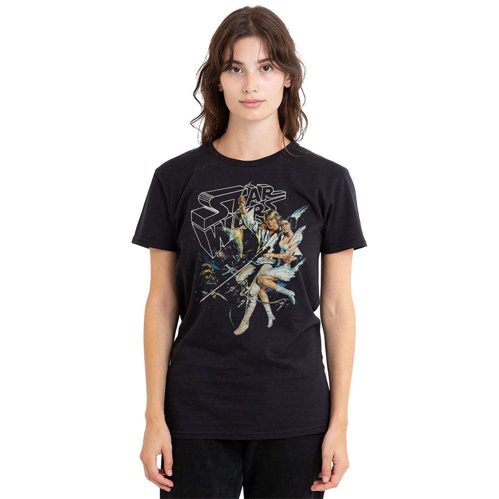 Star Wars Womens/Ladies Luke & Leia Vintage T-Shirt