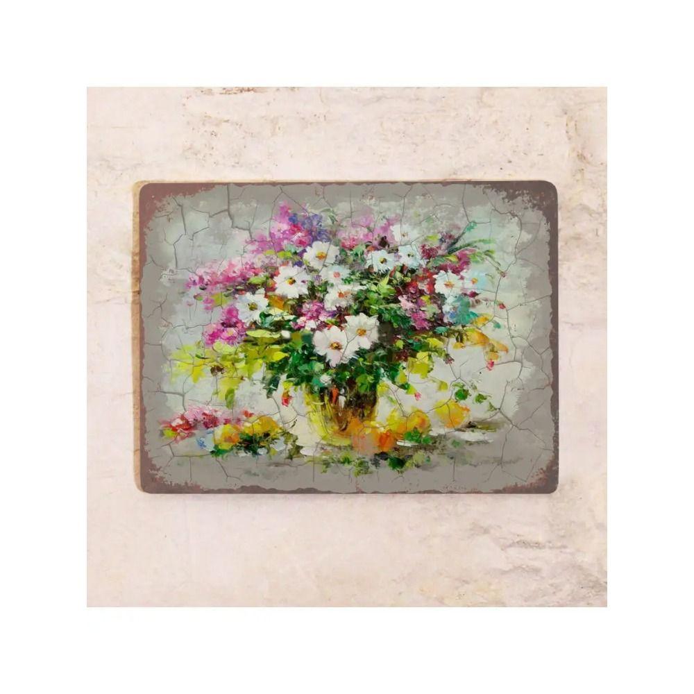Vintage Floral Metal Sign 20x30cm Wall Decor
