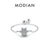 26 Style CZ Heart Flower Infinite Symbol Link Chain Ring 925 Sterling Silver Hearts Adjustable Rings For Women Jewelry