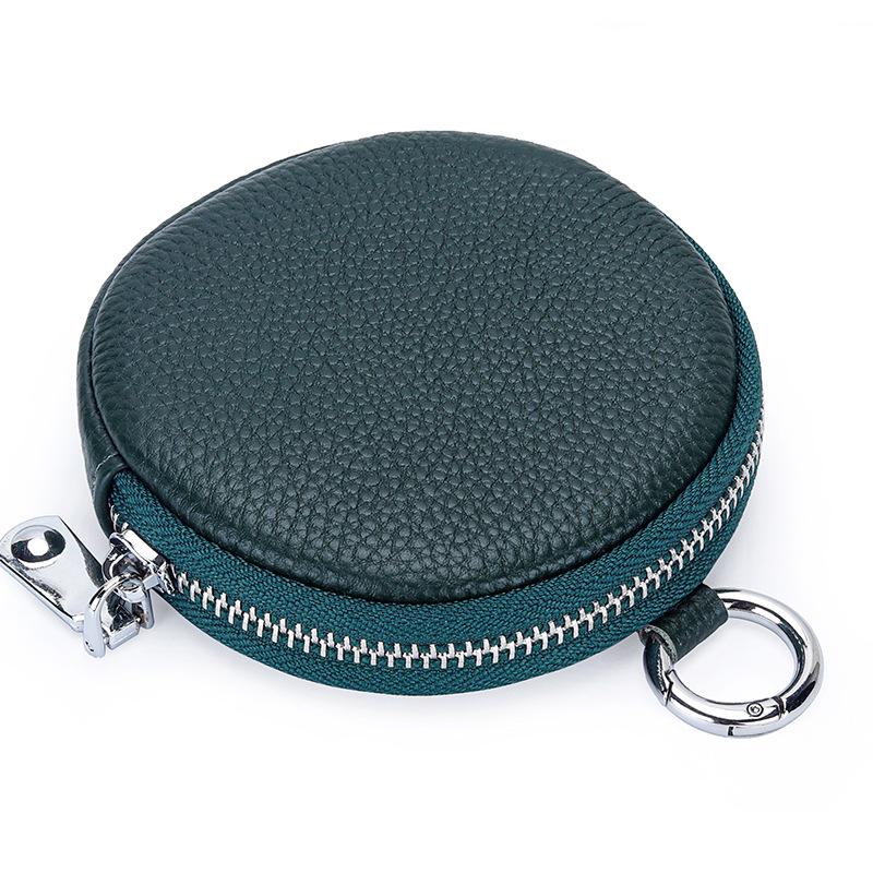 Women's Genuine Cowhide Coin Purse: 2026 Round Earphone & Card Holder Bag