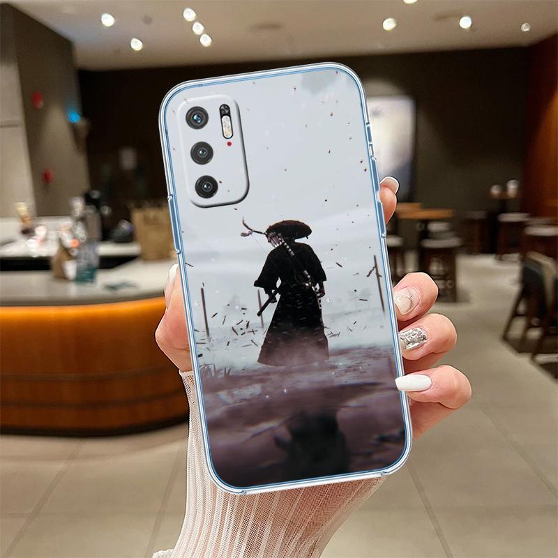 

NH34 Japan Samurai Mask Transparent Phone Case for Samsung Galaxy A04 A04S A14 A23 A34 A54 M23 M33 M52 M53 Galaxy A14