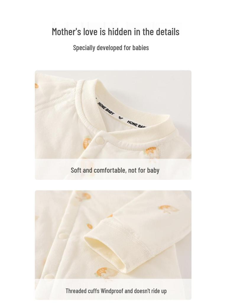 Pure Cotton Baby Romper - Warm Autumn/Winter Outfit for Infants