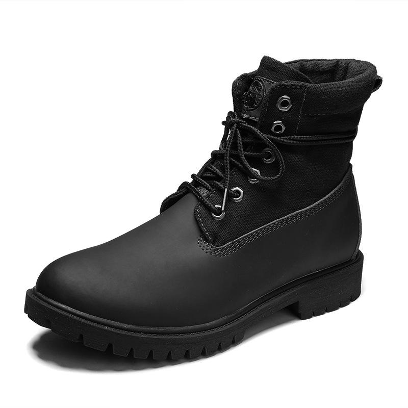Fashionable Classic Yellow Martin Boots - Height-Increasing, Thick-Soled, Unisex Retro Style with Plush Lining. 45 чёрный