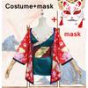 Chinese Cartoon Movie White Snake Girl Fox Demon Cosplay Costume Women Hanfu Party Mask Short Dress Kimono Robes Floral Cardigan