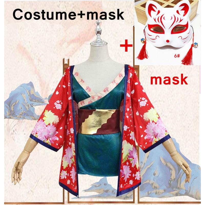 Chinese Cartoon Movie White Snake Girl Fox Demon Cosplay Costume Women Hanfu Party Mask Short Dress Kimono Robes Floral Cardigan