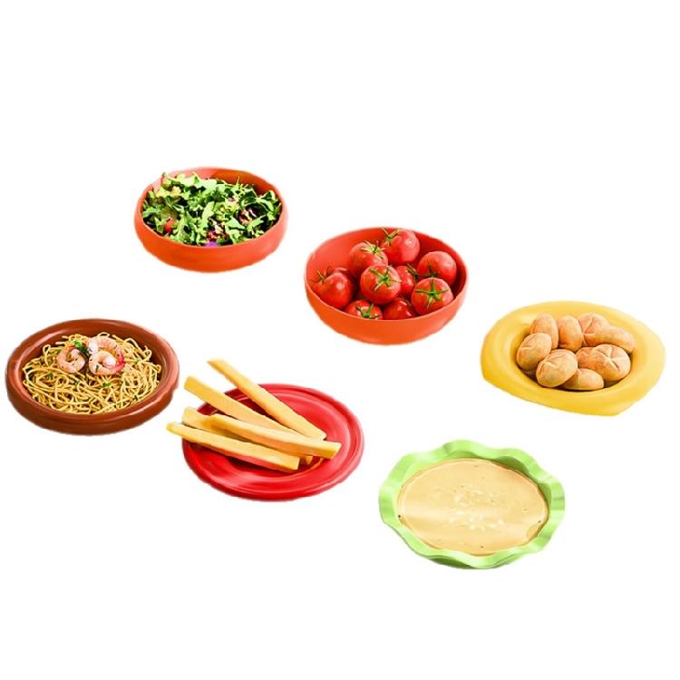 5 PP Plates Bowls Set with Creative Hamburger Pattern Scratch Resistant Surfaces Perfect Gift for Food Lovers