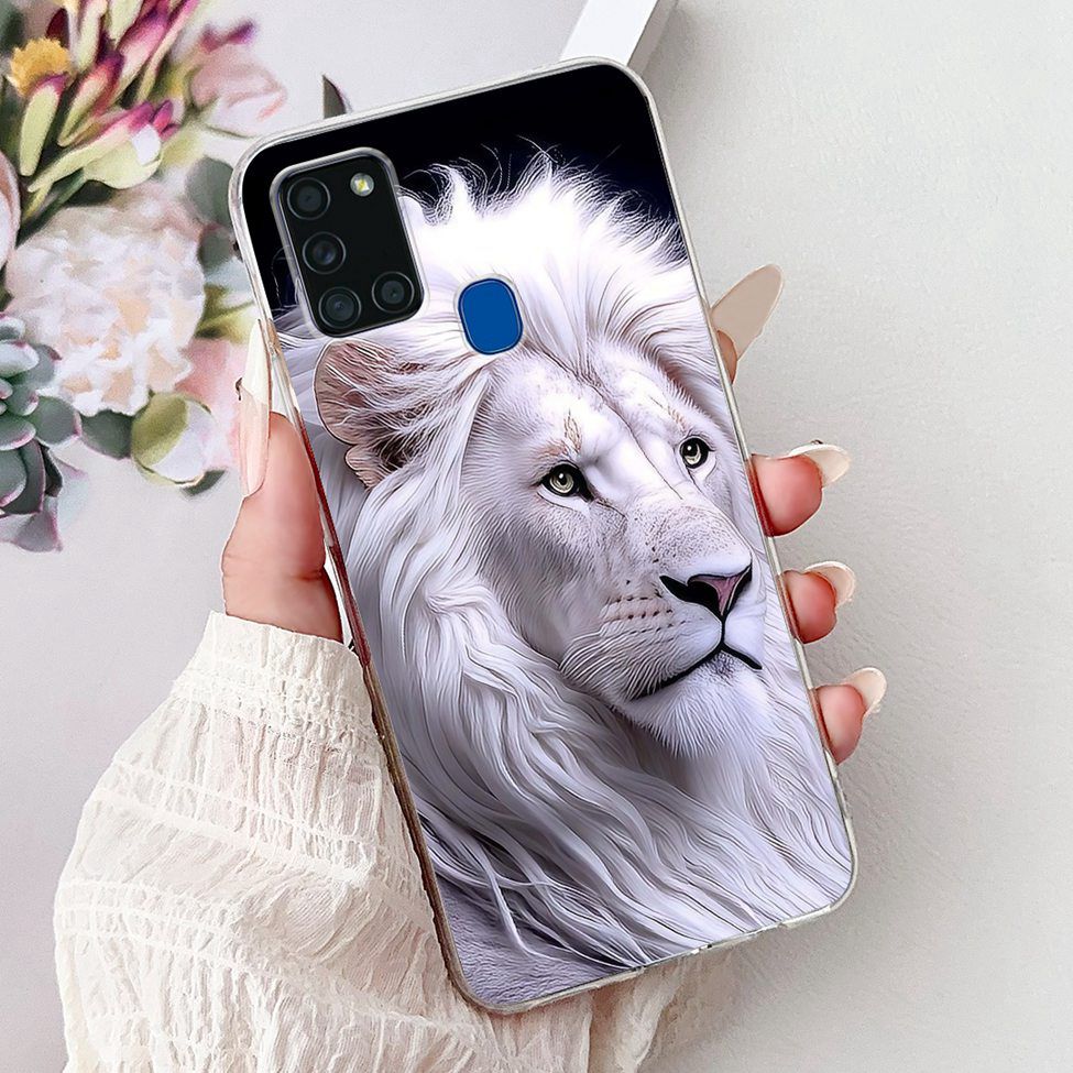 For Samsung A21s Case Cover Clear Fashion Luxury Cute Painted Back Cover For Samsung Galaxy A21s Phone Case A217F A217M A217N