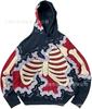 American Flame Skull Frame 3D Printed Hooded Sweatshirt, Vintage High Street Loose Trendy Brand Pullover Sweatshirt