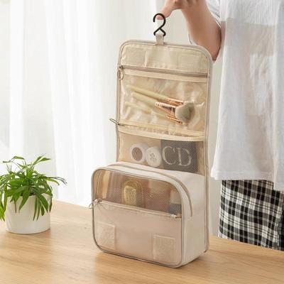 Borsa Portatile da Toilette e Trucco da Appendere con Grande Capacità e Separazione Umido-Secco