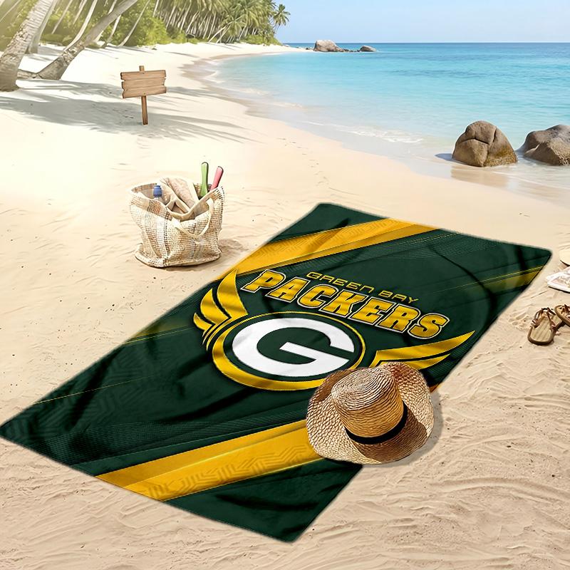 Asciugamano da Spiaggia Stampa Green Bay Packers Morbido Portatile Asciugatura Rapida?Asciugamano Asciutto Per Piscina Vacanza Estiva Sport all'Aperto