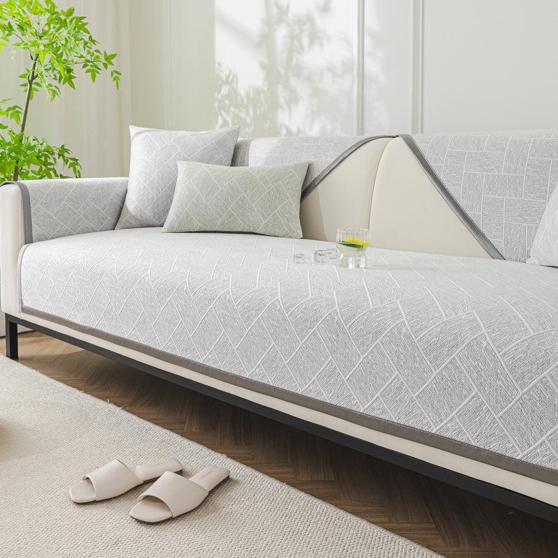 Premium Ice Silk Sofa Cushion Summer  New Sofa Mat Seat Cushion Non-Slip Straight Row Sofa Cover Cover Cloth