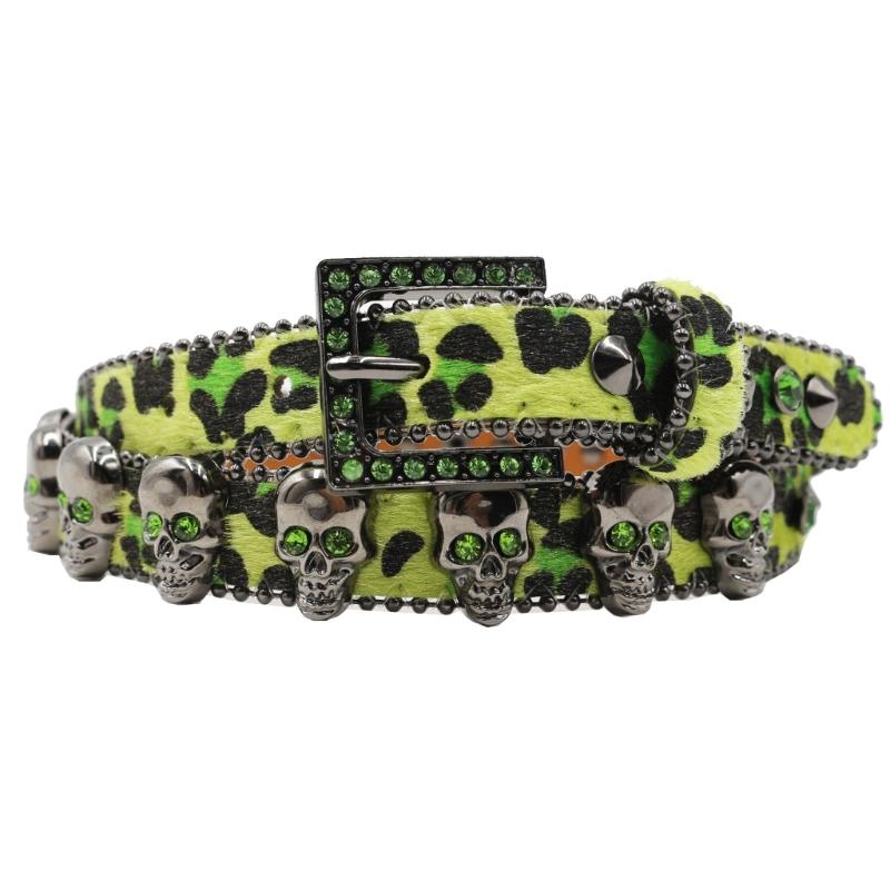 Trendy Waist Belt Studded Rhinestones Crystal for Street Dance Rivets Belt Livehouse Punk Waist Chain Skull Buckle