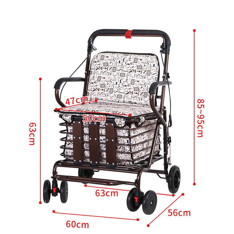 Handun Two-Wheeled Elderly Mobility Walker with Bronze Backrest
