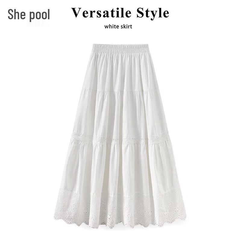 Tachi Women s Lace Trim A-Line Midi Skirt M