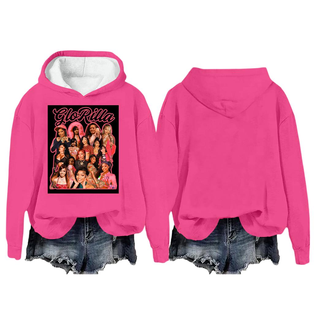 Women's Fashion Casual Long Sleeve Loose Printed Pullover Sports Long Sleeve Hooded Sweatshirt