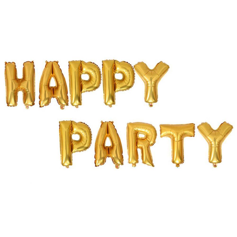 \"Happy Party\" Letter Foil Film Balloon for New Year Wedding Anniversary Decoration