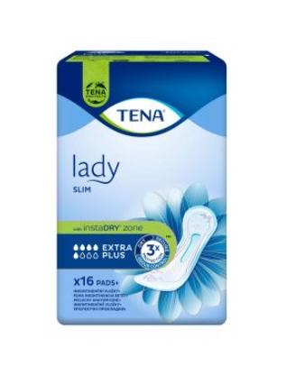 TENA Lady Slim Extra Plus Incontinence Pads, 16 Count - Advanced Comfort & Absorption for Women