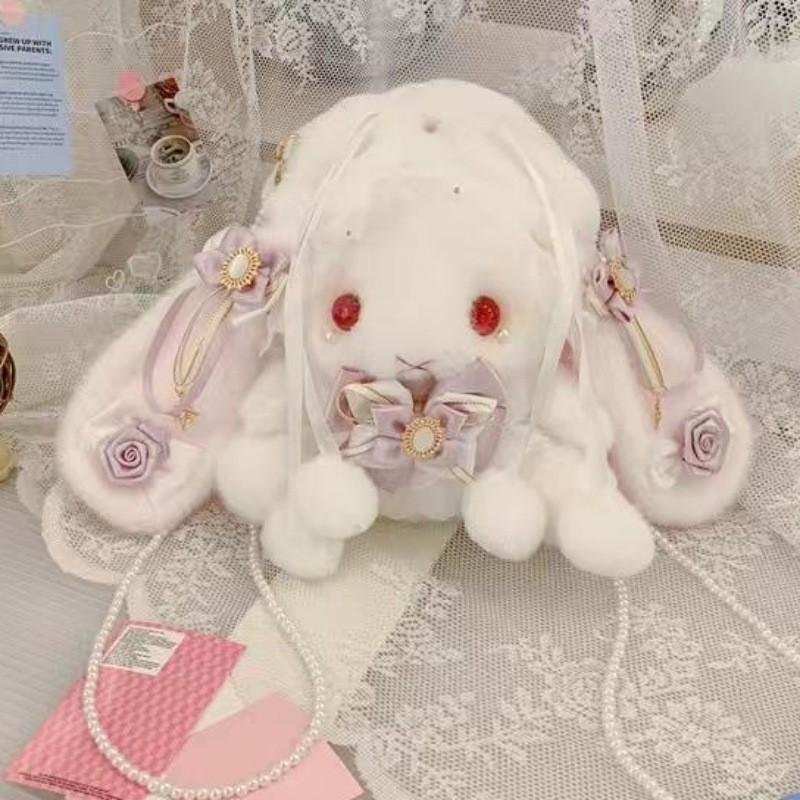 Lolita Plush Bunny Bag With Bow For Daily Use And Collectors Style