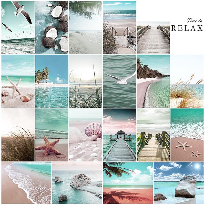 Decorative Poster Beach Ocean Summer Theme Wall Poster Prints Canvas Painting Wall Art Pictures Living Room Office Decorative