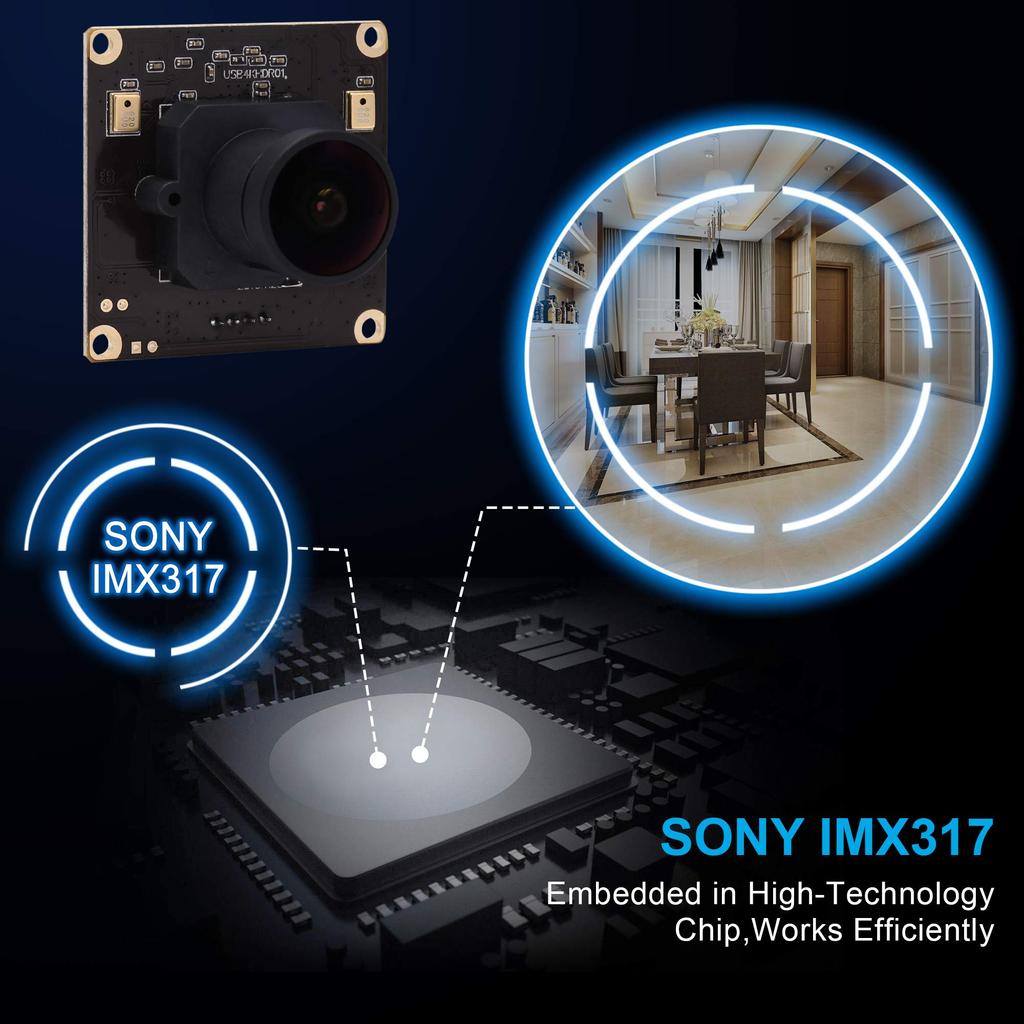 ELP 4K USB Mini Camera with Fisheye Full HD 2160P Sony IMX317 UVC Plug and Free Video Home Game Classroom Camera Compatible with and Linux Webcam,