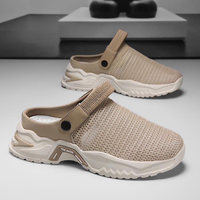 Fashion New Summer Breathable Sandals Net Surface Beach Shoes Leisure Hollow Wear-resistant Frame Shoes Slip-On Comfortable Casual Sneak